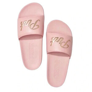 NWT PINK Victoria’s Secret Chalk Rose Sandals with Graphic
Size L 9/10